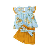 conjunto floral laranja